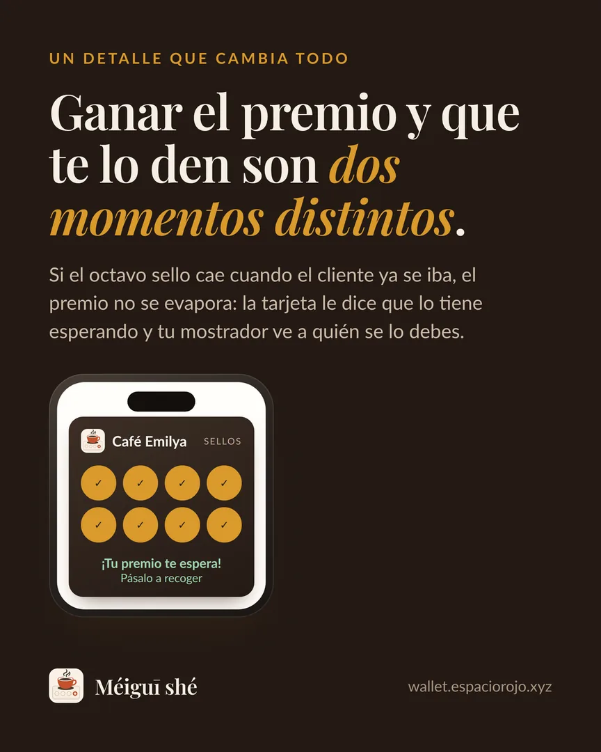 Ganar el premio y que te lo den son dos momentos distintos: la tarjeta le dice que lo tiene esperando